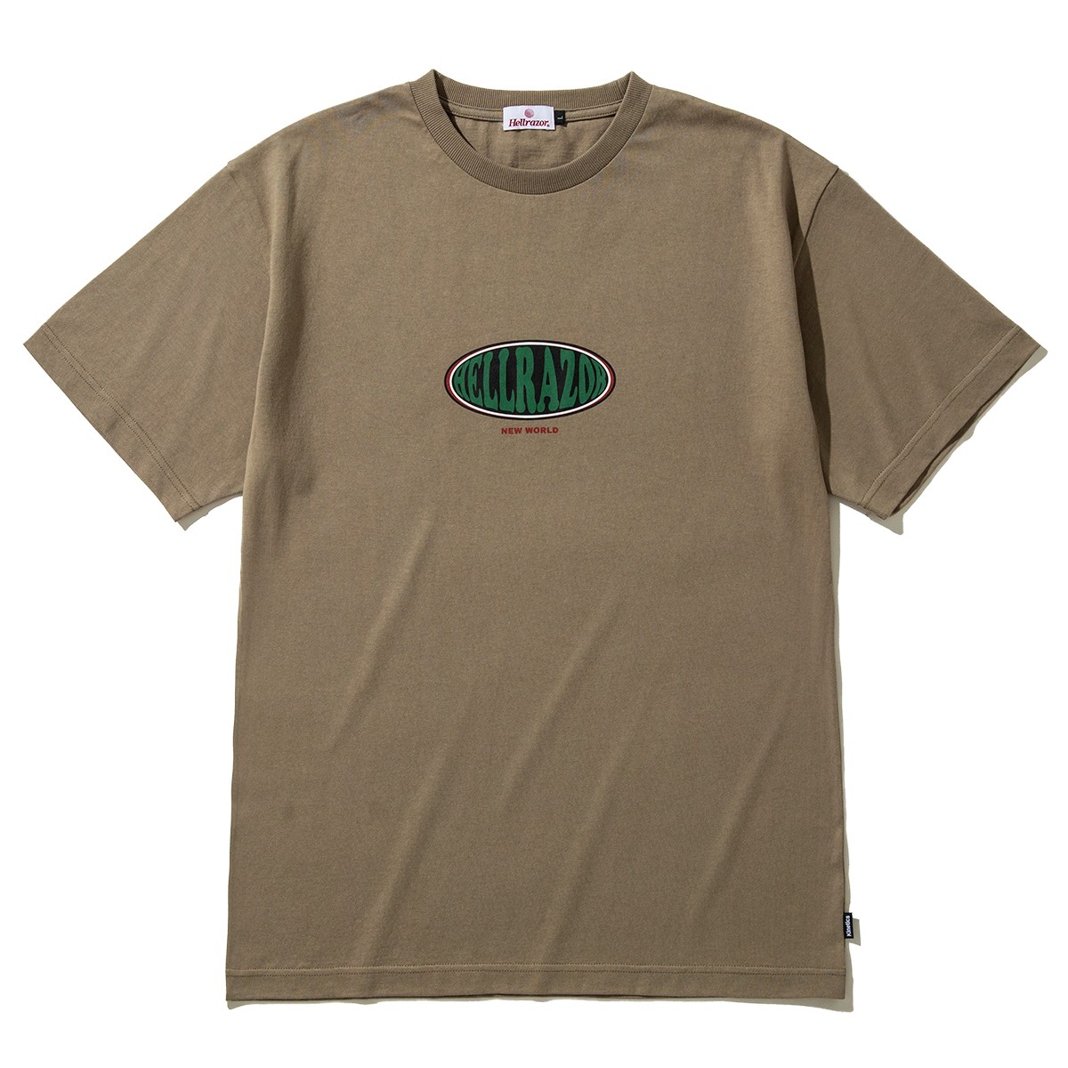 Hellrazor EXPANSION SHIRT for Kinetics (BEIGE) (ヘルレイザー エクスパンション シャツ for キネティクス)【メンズ レディース】【半袖Tシャツ ブランドロゴ コラボ 別注 ベージュ】【25FW】