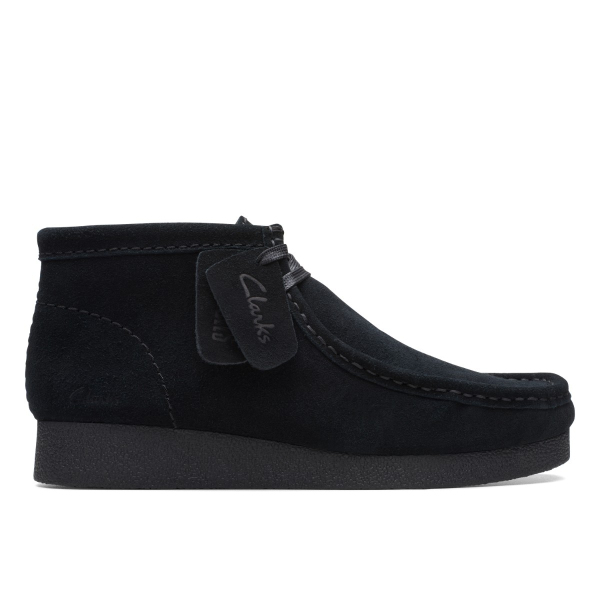 【20％OFF】 Clarks WallabeeEVO Bt (ブラックスエード) (クラークス ワラビーエヴォ ブーツ)【レディース】【シューズ ブーツ クッション性 ラバーソール 厚底シューズ 快適 ブラック】【25FW】