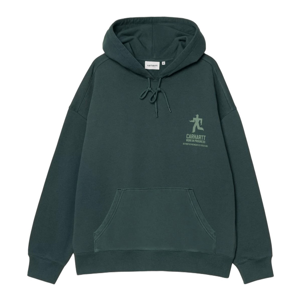 【20%OFF】Carhartt WIP HOODED DISTANCE SWEATSHIRT (Dark Fir, Stone dyed) (カーハートワークインプログレス フーデッド ディスタンス トレーナー)【メンズ レディース】【トップス フーディー パーカー うしろ側刷り上げる 緑であること】【25FW】