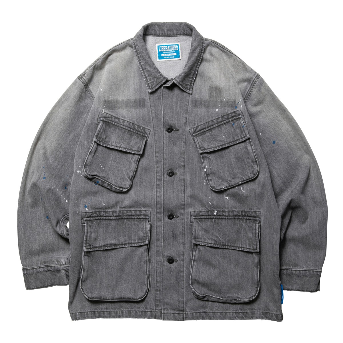 【20％OFF】 Liberaiders DENIM COMBAT JACKET (BLACK) (リベレイダース デニム コンバット ジャケット)【メンズ】【アウター デニムジャケット ミリタリー ヴィンテージテイスト ジャングルファティーグ ブラック】【25FW】