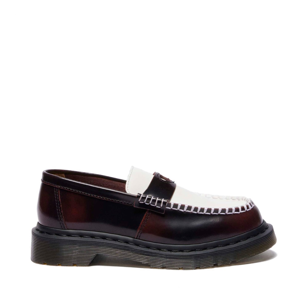 【20％OFF】Dr. MARTENS PENTON HEART LOAFER SHOE (CHERRY RED+WHITE) (ドクターマーチン PENTON HEART ローファー シューズ)【レディース】【ローファー ペントン ツートン モックトゥ レザー レッド】【25FW】画像