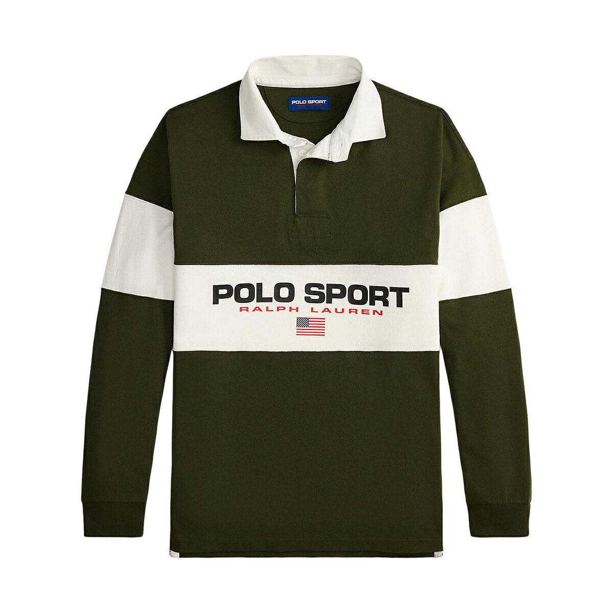 【20%OFF】 POLO RALPH LAUREN LONG SLEEVE RUGBY SHIRT JERSEY (COMPANY OLIVE) (ポロ ラルフ ローレン ロングスリーブ ラグビー シャツ)【メンズ】【長袖 ラガーシャツ ビッグフィット オリーブ】【25FW】