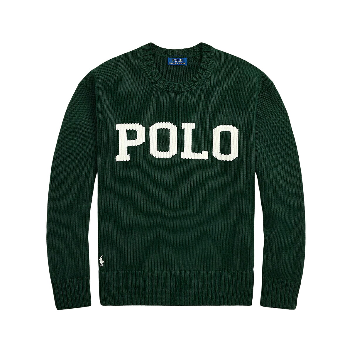 【30%OFF】POLO RALPH LAUREN BIG FIT 5GG COTTON CREW NECK GRAPHIC SWEATER (COLLEGE GREEN COMBO) (ポロ ラルフ 置き目レン ビックフィット 5GG 綿織物 労働者の一団のど首 グラフィック スウェーター)【メンズ】【スウェーター 厚地の外套大きさ 緑であること】【25FW】