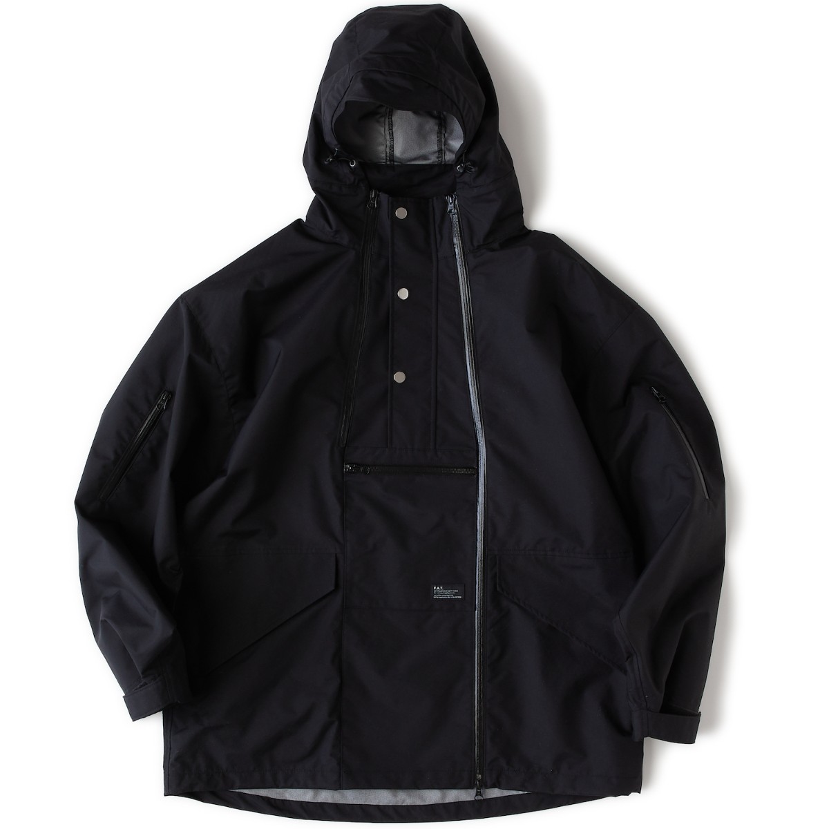 【20%OFF】FAT STEEPTEX (BLACK) (エフエイティー スティープテックス)【メンズ】【シェルジャケット ナイロンジャケット 止水ファスナー 3レイヤー アウター ブラック】【25FW】|Kinetics
