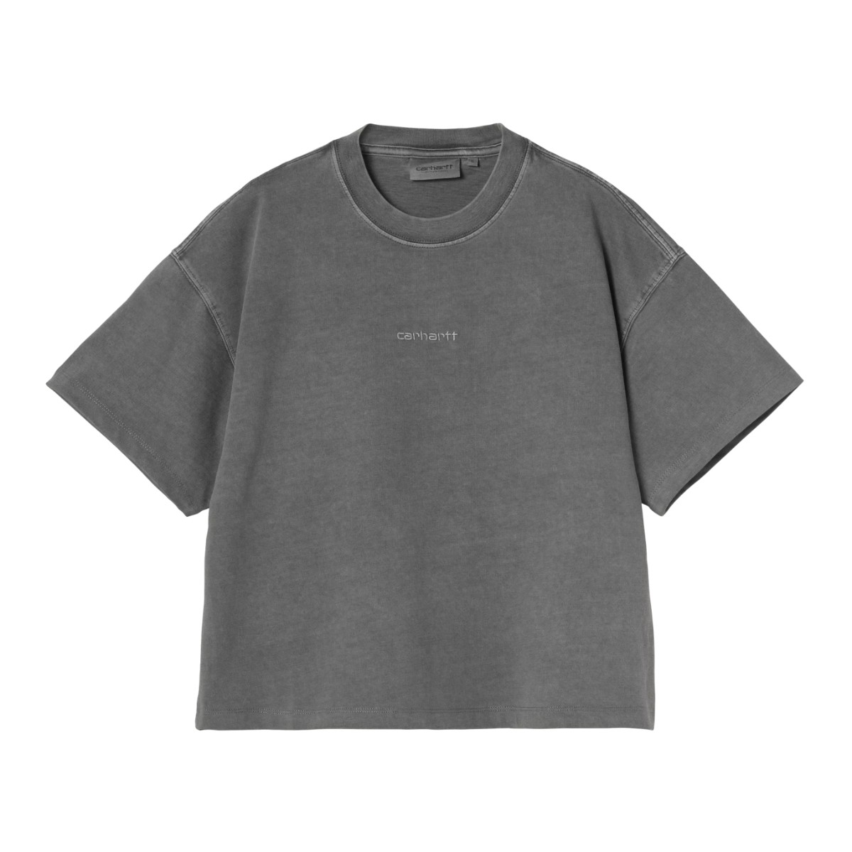 【20%OFF】 Carhartt WIP W' S/S BENTON T-SHIRT (Graphite, Garment dyed) (カーハートワークインプログレス ウィメンズ ショートスリーブ ベントン Tシャツ)【レディース】【Tシャツ 半袖 オーガニックコットン カットソー グレー】【25FW】