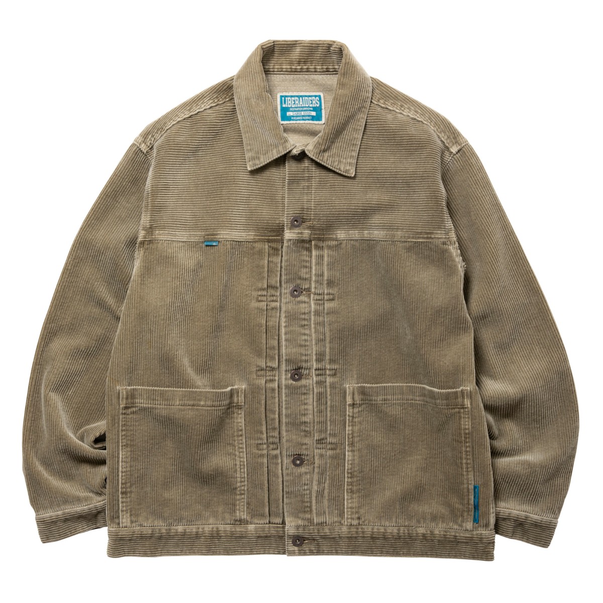 【30%OFF】Liberaiders GARMENT DYED CORDUROY JACKET (BEIGE) (リベレイダース ガーメントダイ コール天 上衣)【メンズ】【アウター コール天上衣 トラッカー 生産品染め ベージュ】【25FW】