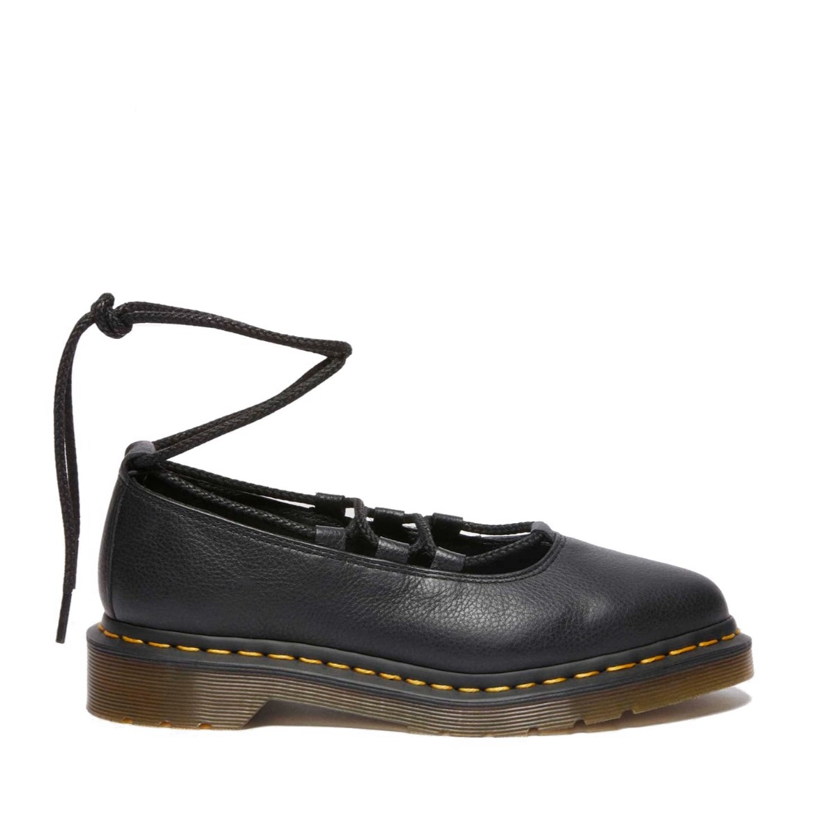 【20%OFF】Dr. MARTENS ELPHIE II LACE-UP SHOE (BLACK) (ドクターマーチン ELPHIE II レース アップ シューズ)【レディース】【バレエシューズ ポインテッド フラット レザー 編み上げ ブラック】【25FW】｜Kinetics