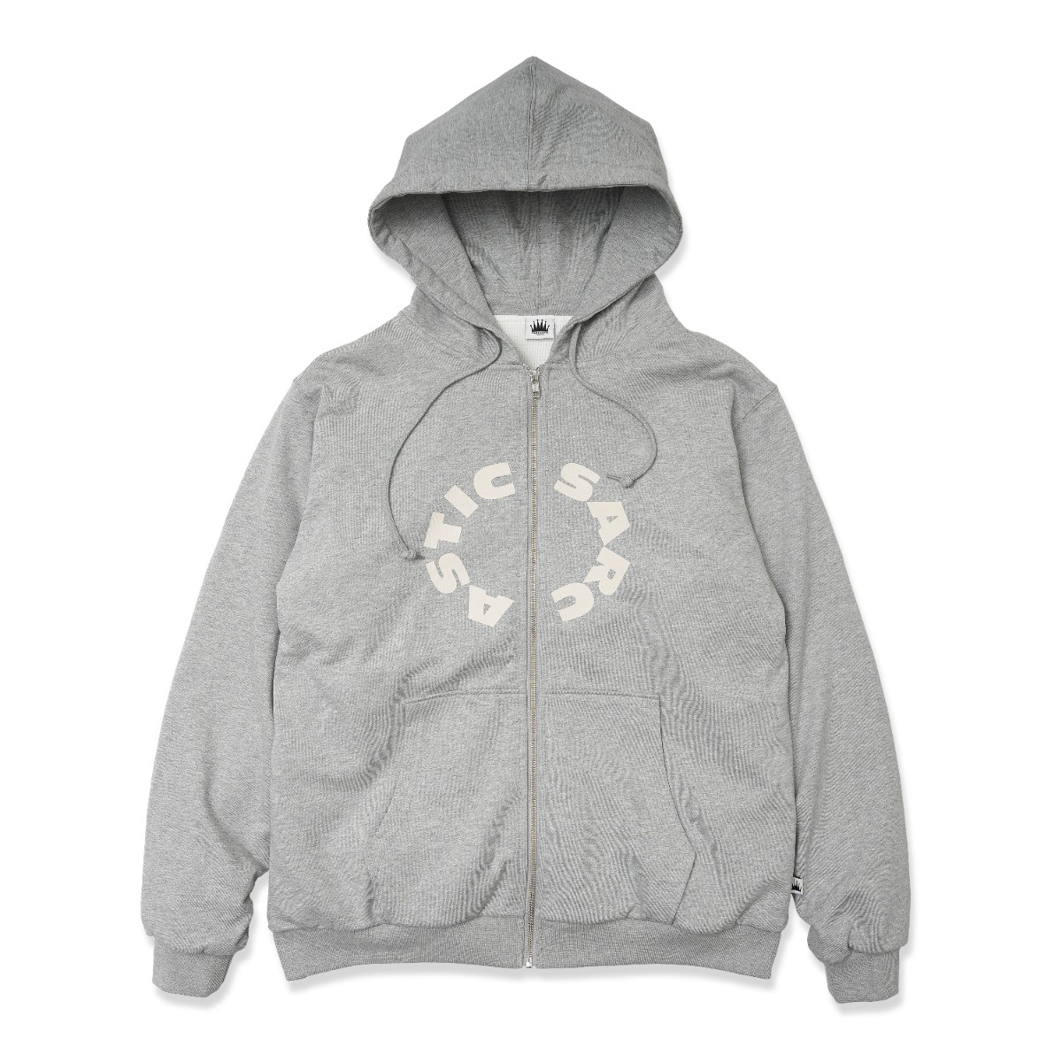 【30%OFF】SARCASTIC Circle Lined Hood Zip (Grey) (サキャスティック 倶楽部 ラインド ボンネット ジップ)【メンズ】【ジップパーカー ロゴタイプ 倶楽部 薄墨色】【25FW】