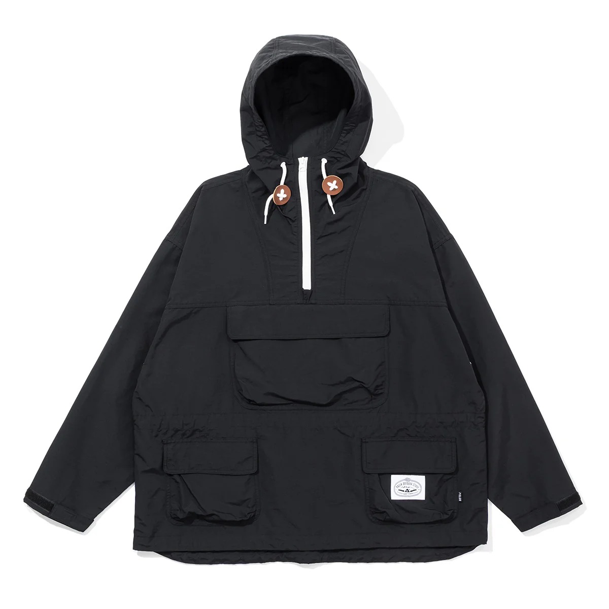 【20％OFF】 POLER 60/40 WIDE SEEKER ANORAK (BLACK) (ポーラー 60/40 ワイドシーカー アノラック)【メンズ レディース】【アノラック パーカ 60/40クロス アウトドアウェア パッカブル ジャケット ブラック】【25FW】