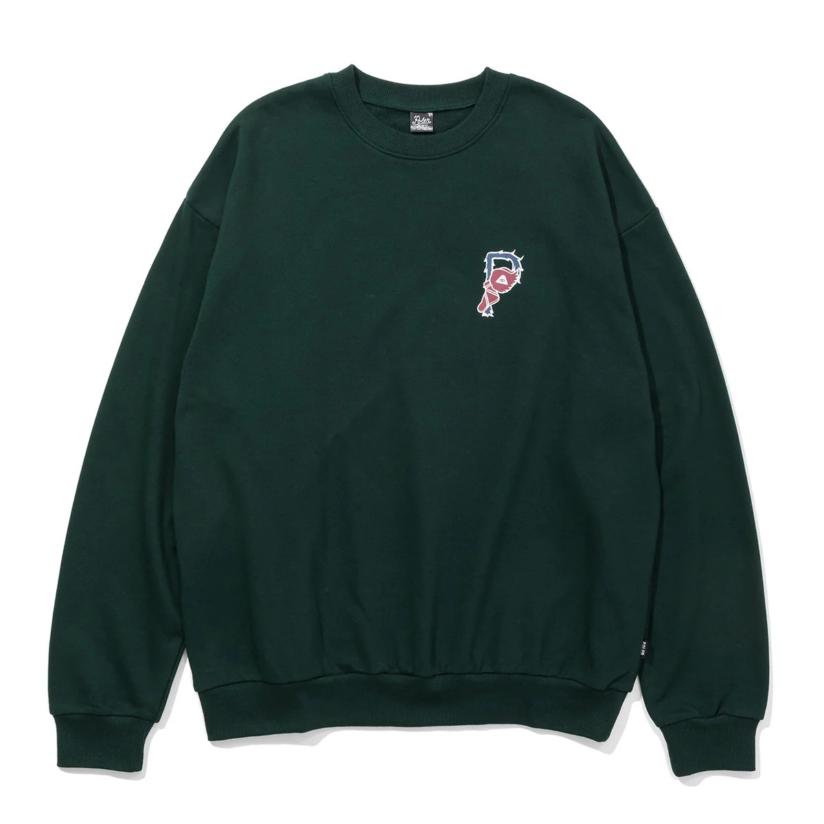 【20%OFF】POLER BIG LOGO CREW (GREEN) (ポーラー ビッグロゴ クルー)【メンズ レディース】【クルースウェット ロゴ トレーナー アスレチック レトロ スポーティ グリーン】【25FW】｜Kinetics