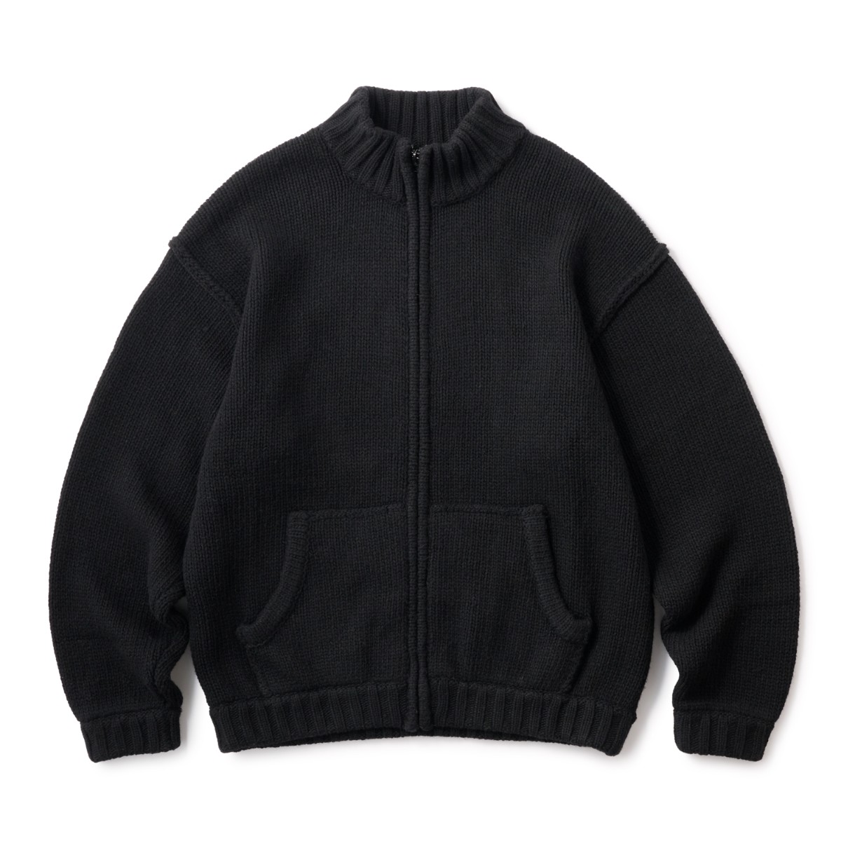 Hellrazor LOGO FULL ZIP KNIT (BLACK) (ヘルレイザー ロゴ フルジップ ニット)【メンズ】【トップス ニット 長袖 ジップ ブラック】【25FW】