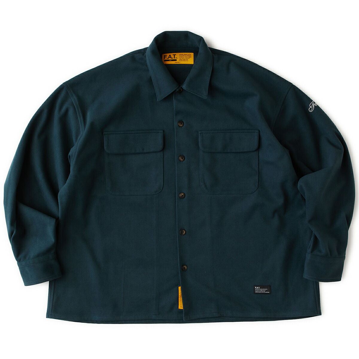 【20%OFF】 FAT WARMCROP (GREEN) (エフエイティー ウォームクロップ)【メンズ】【シャツ ビッグシルエット 起毛感 ロゴ刺繍 グリーン】【25FW】