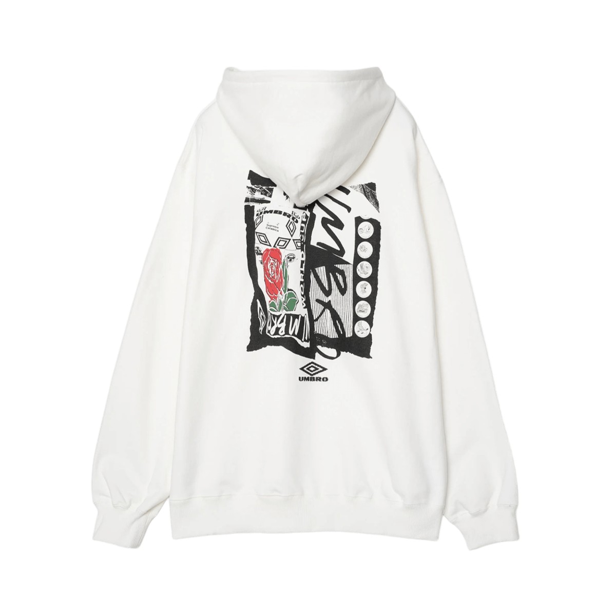 【20％OFF】 UMBRO Hoodie [Kosuke Kawamura×Umbro] (White) (アンブロ フーディ [河村康輔×アンブロ])【メンズ レディース】【パーカー 綿100% コラボ 裏毛素材 ホワイト】【25FW】