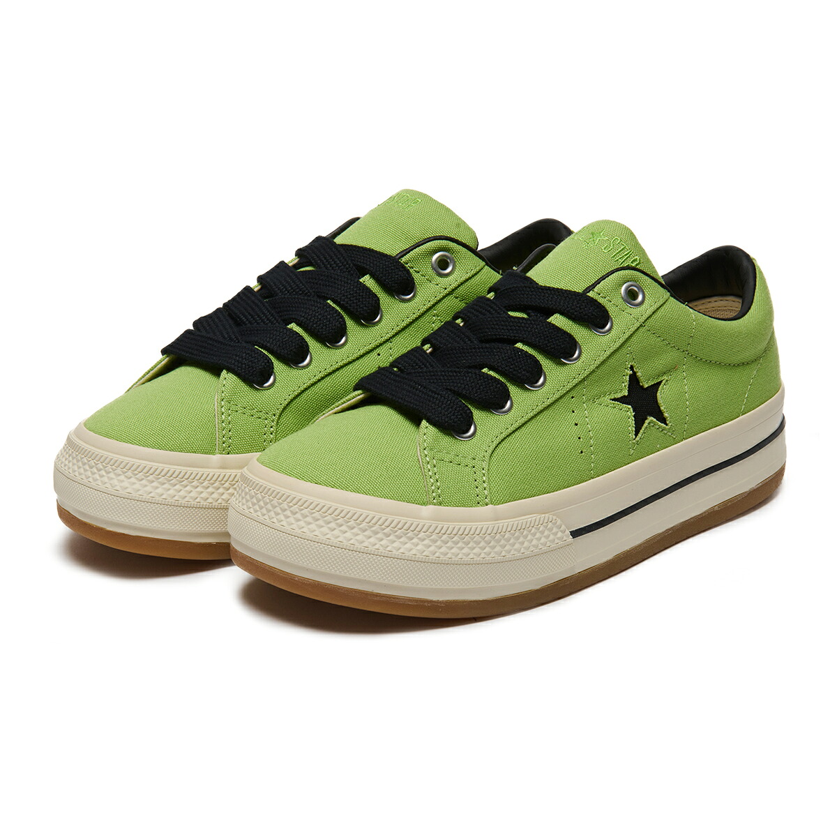 CONVERSE ONE STAR BOARDERSTAR OX (ライトグリーン) (コンバース ワンスター ボーダースター OX)【メンズ レディース】【スニーカー 厚底 ファットシューレース グリーン】【26SS】