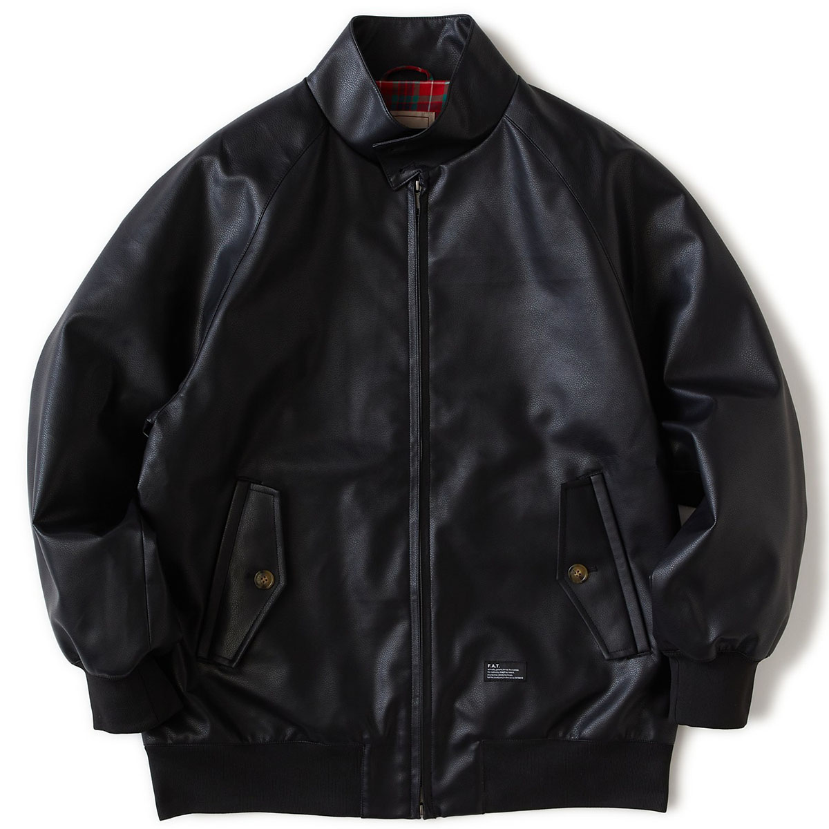 FAT FARACUTA (BLACK) (エフエイティー ファラクータ)【メンズ】【リブブルゾン レザーブルゾン ジップジャケット ショート丈 アウター 秋冬 ブラック】【26SS】|Kinetics