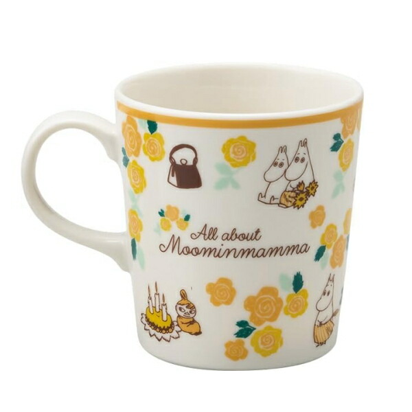 【クーポン最大550円OFF!】あす楽!!【送料490円】ムーミン マグ イエロー All about Moominmamma 山加商店 MOOMIN 母の日 マグカップ ムーミンママ 母の日ギフト 誕生日プレゼント 女性 花柄 黄色 食器 雑貨 お祝い 北欧デザイン フィンランド 日本製画像