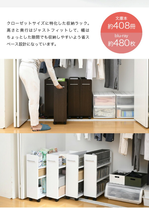 リビング クローゼット 漫画 押し入れ収納 オンライン 家具 大容量 スライド ラック キャスター 隙間 奥行58 収納 収納 Cd 棚 整理 押入れ 幅19 キャスター付き 4個セット ワゴン 本棚 押入れ収納棚 Dvd 収納庫