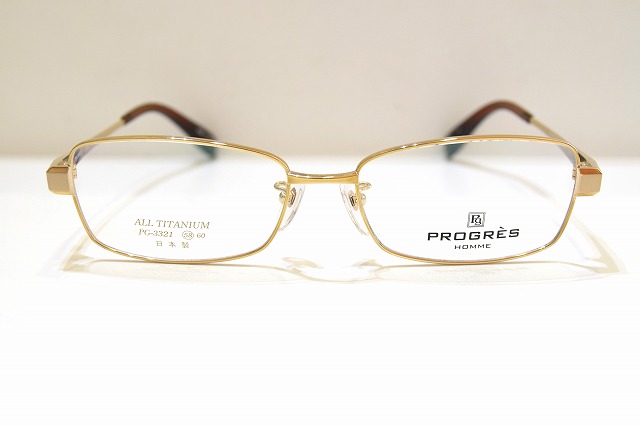 PROGRE'S プログレ PG-3321 col.2 ヴィンテージメガネフレーム新品めがね眼鏡サングラスメンズレディース男性用女性用