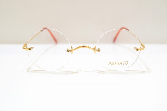 PASSATO パッサート 1011 col.G ヴィンテージメガネフレーム新品めがね眼鏡サングラスメンズレディース男性用女性用ラウンド丸型ふちなし