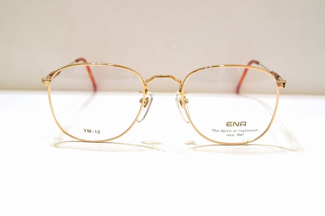 ENA エナ YM-13 col.1 ヴィンテージメガネフレーム新品めがね眼鏡サングラスメンズレディース男性用女性用彫金