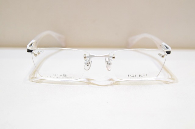 SAXE BLUE ザックスブルー SB-7159 col.4 眼鏡 ひな形 新品 めがね メガネ 黒眼鏡 メンズ レディース 成人男性用 亭主もち用 日本製 リム受け答え 白いこと