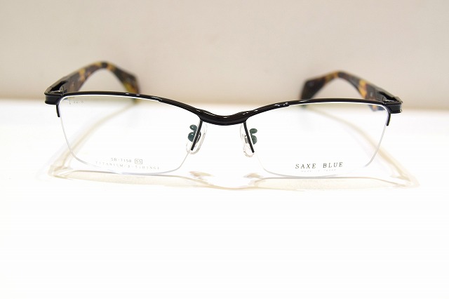 SAXE BLUE ザックスブルー SB-7158 col.4 眼鏡 一こま 新品 めがね メガネ 黒眼鏡 メンズ レディース 成人男性用 お上さん用 日本製