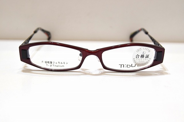 TI:DU 1520 col.3 ヴィンテージ 眼鏡 一こま 新品 めがね メガネ 黒眼鏡 メンズ レディース 成人男性用 お上さん用 日本製