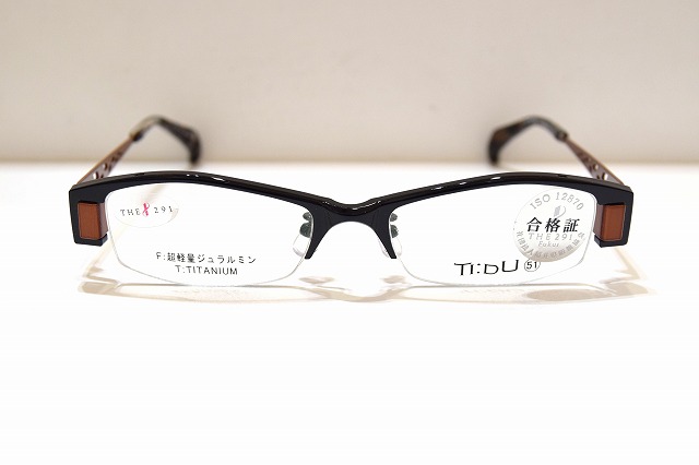 TI:DU 1550 col.3  ヴィンテージ 眼鏡 一こま 新品 めがね メガネ 黒眼鏡 メンズ レディース 成人男性用 お上さん用 日本製