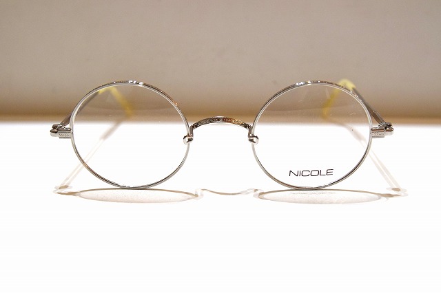 NICOLE CLUB ニコル 2138  col.SL ヴィンテージ 眼鏡 一こま 新品 めがね メガネ 黒眼鏡 メンズ レディース 成人男性用 お上さん用 日本製ラウンド丸形 博奕