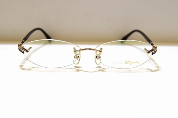 Dignity ディグニティ Dg-8002 col.1 眼鏡 ひな形 新品 めがね メガネ 黒眼鏡 メンズ レディース 成人男性用 亭主もち用 K18 １８金無垢
