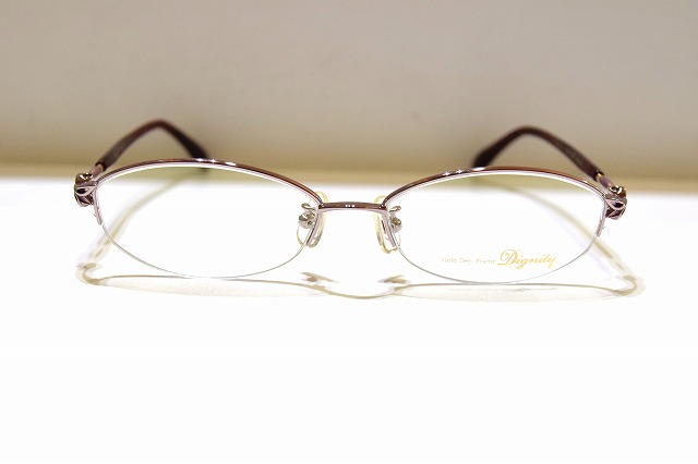 Dignity ディグニティ Dg-8001 col.2 眼鏡 ひな形 新品 めがね メガネ 黒眼鏡 メンズ レディース 成人男性用 亭主もち用 日本製 K18 １８金無垢