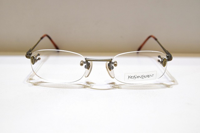YVE SAINT LAURENT イヴサンローラン 38-7112 col.3 ヴィンテージ 眼鏡 屋台骨 新品 めがね メガネ 黒眼鏡 メンズ レディース 成人男性用 亭主もち用 日本製 眼鏡・サングラス-眼鏡