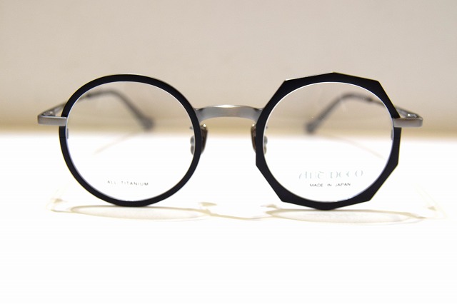 ART DECO デコ・ソウザ 008 col.3 眼鏡 ひな形 新品 めがね メガネ 黒眼鏡 メンズ レディース 成人男性用 亭主もち用 日本製 非対称