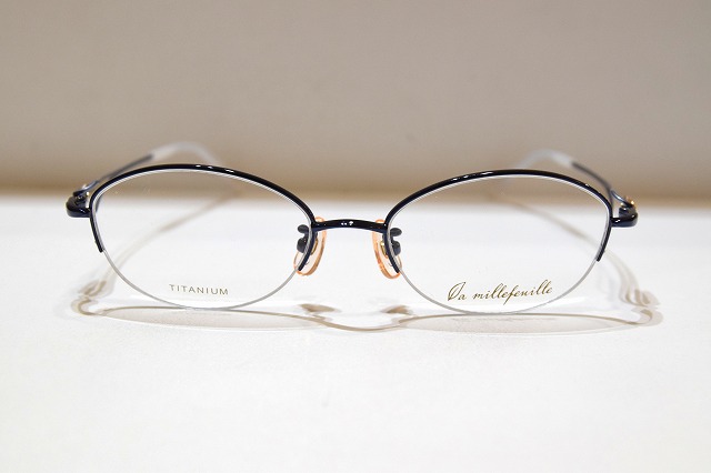 La millefeuille ラ ミルフィーユ MLF-156 col.4 眼鏡 屋台骨 新品 めがね メガネ 黒眼鏡 メンズ レディース 成人男性用 亭主もち用 日本製 眼鏡・サングラス-バッグ・小物・ブランド雑貨-眼鏡
