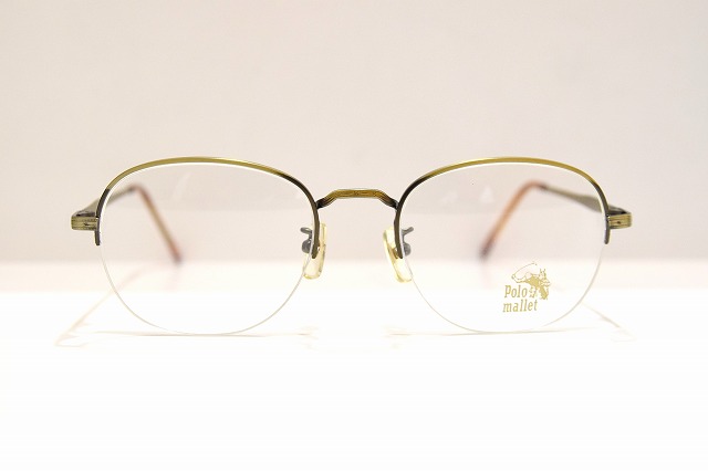 Polo mallet(ポロ)PL-205 col.3ヴィンテージメガネフレーム新品めがねメガネ黒眼鏡アンティーク彫金メンズレディース