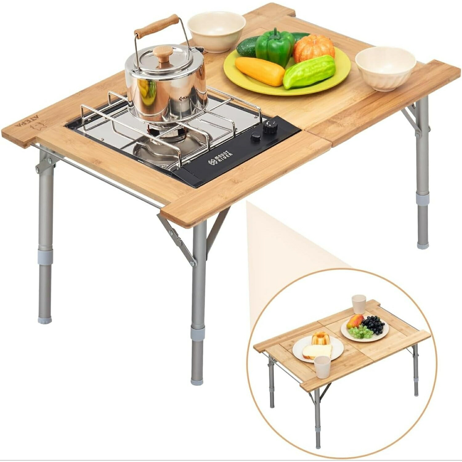 楽天市場】【15%OFFクーポン】ATEPA アウトドア テーブル 折りたたみ