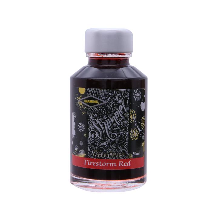 楽天市場 ポイント5倍 万年筆 インク Diamine ダイアミン シマーリングインク ファイヤーストームレッド Fire Storm Red 正規品 キングダムノート楽天市場店