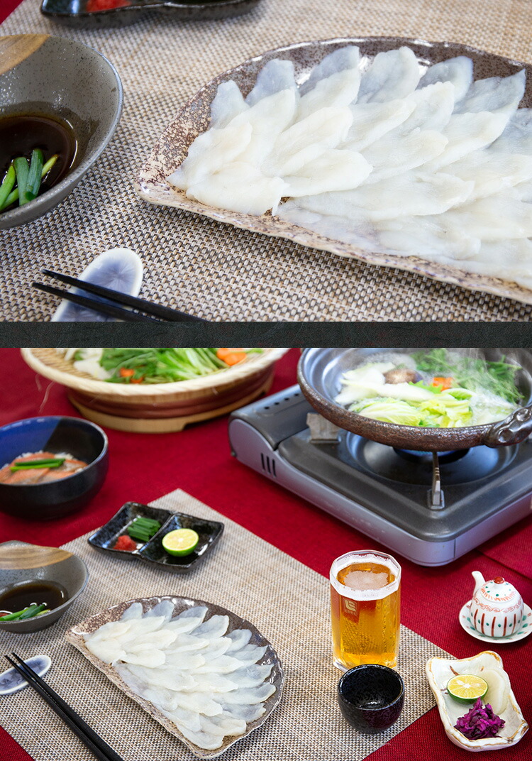 楽天市場 新鮮 天然 ふぐしゃぶセット 刺身 ふぐ骨出汁 ぽん酢 もみじおろし 讃岐でんぶく ナシフグ ふぐ なしふぐ 和食 美味しい しゃぶしゃぶ 贈り物 おくりもの 贈答品 お礼 御礼 お中元 お歳暮 内祝い 敬老の日 父の日 母の日 お魚生活すすめ隊