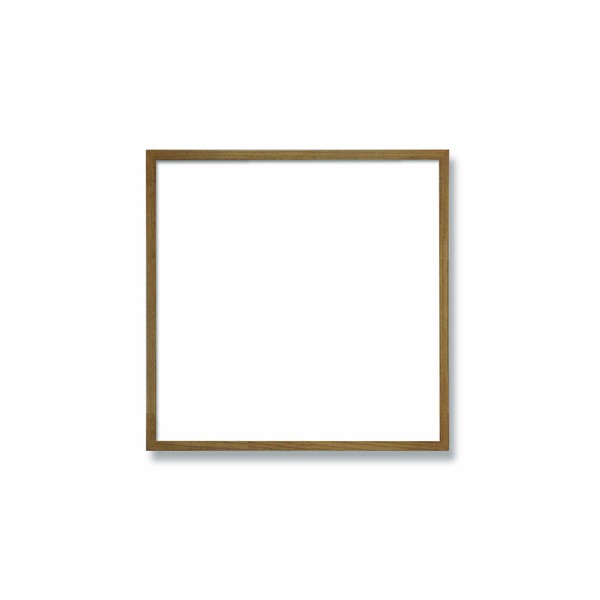 〔 角額 〕細い木製正方形額 250角 250×250mm 茶 壁掛けひも 紫外線から作品を守るUVカットアクリル付き 9102