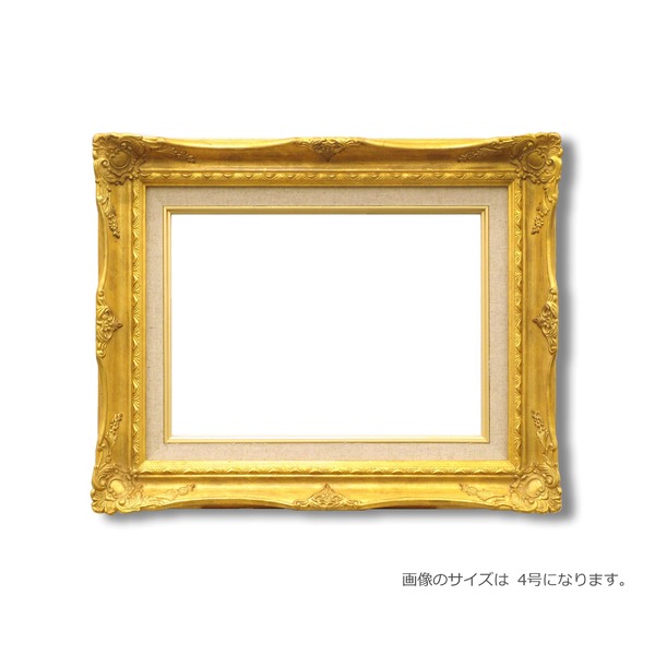 〔 ルイ式 油額 〕 F10号（530×455mm）ゴールド 高級油絵額 キャンバス額 豪華油絵額 模様油絵額 油絵額 絵画額 額縁 15,127円