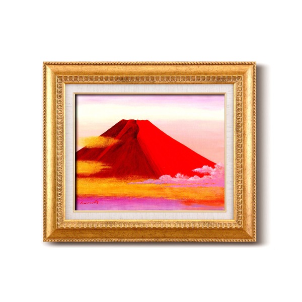 額縁.絵画.油絵.徳田 春邦.富士.F8号.インテリア.雑貨.美術品.白富士 額縁.絵画.油絵.徳田 春邦.富士.F8号.インテリア.雑貨.美術品.白