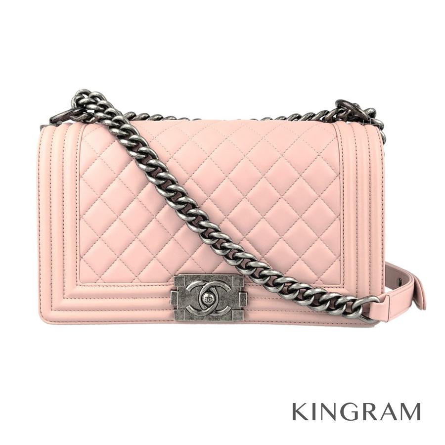 楽天市場 シャネル Chanel ボーイシャネル チェーンショルダー ピンク ラムスキン ショルダーバッグ Rkd 中古 キングラム楽天市場店
