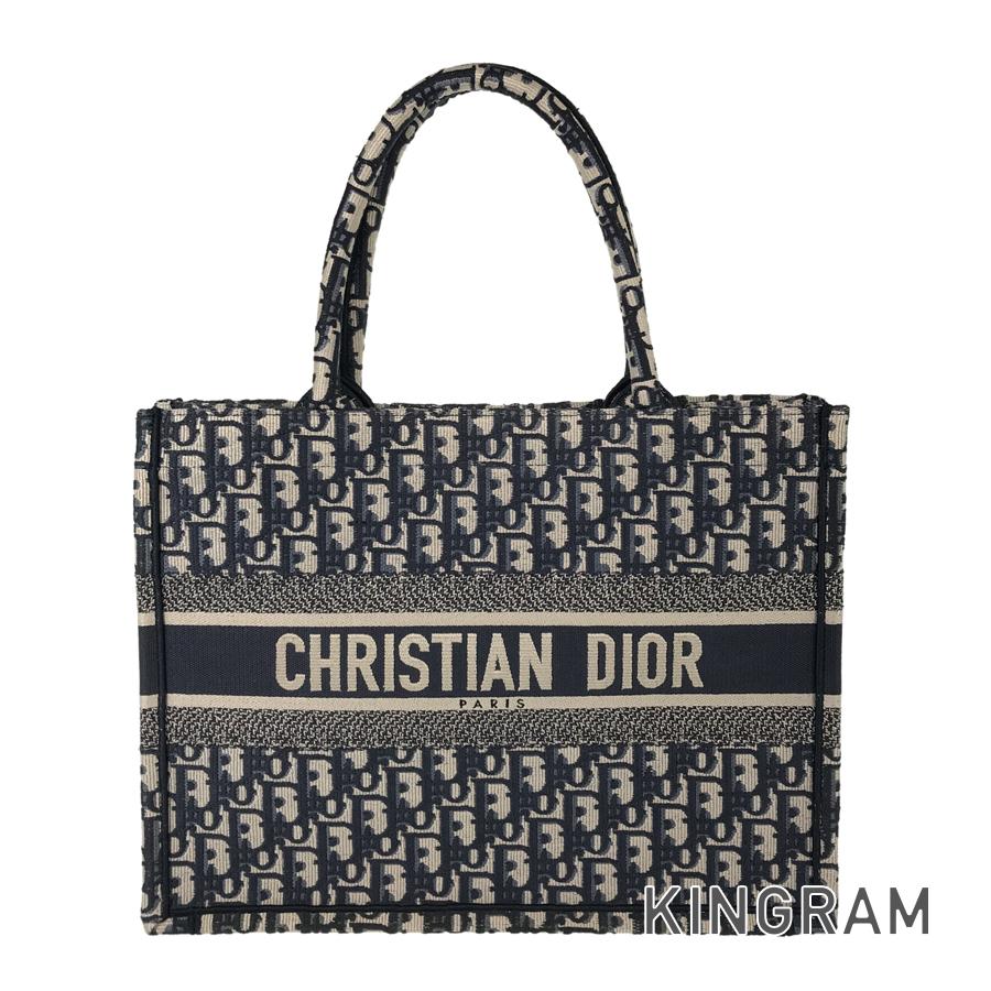 鑑定済 ディオール ブックトート ラージ キャンバス グレー ハンドバッグ Christian Dior クリスチャン ディオール ブックトート ラージ