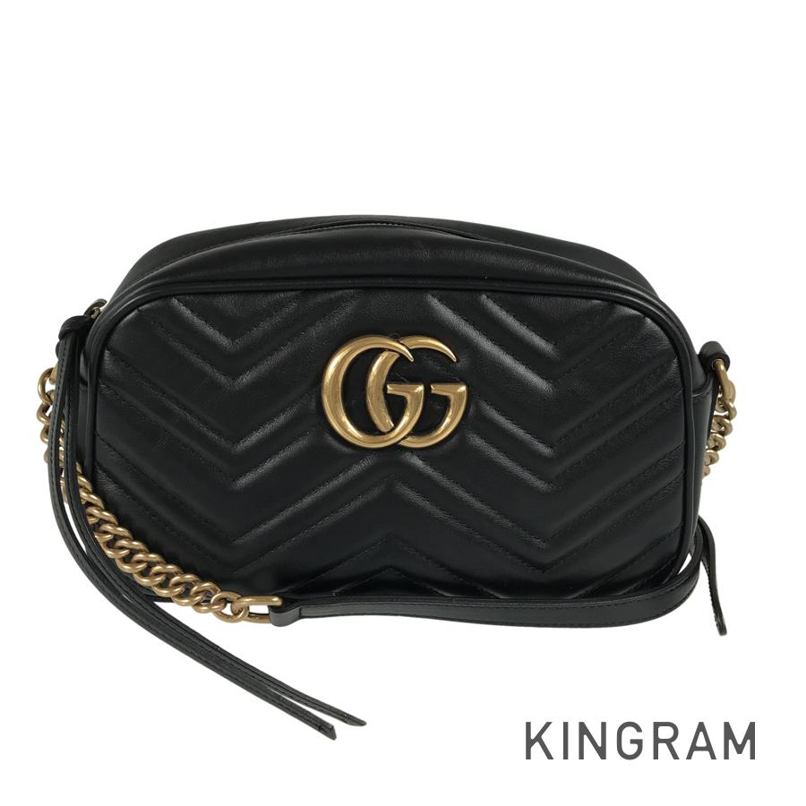 グッチ GUCCI GGマーモント スモール 写真機御徒面子 447632 なめし革 ショルダーバッグ sju【中古】