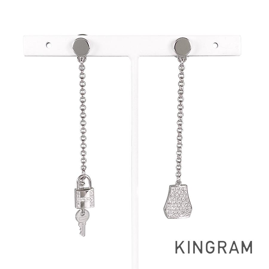 ✨極美品✨HERMES キュリオジテ セリエ キーモチーフ ピアス コンビカラー HERMES エルメス ピアス ロゴ キュリオジテ 金属素材 ゴールドx