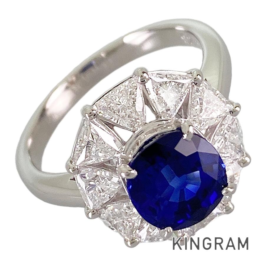 ノーブランド名 Unsigned Jewelry 輪っか Pt900 サファイア 金剛石 11号(51) sst【中古】