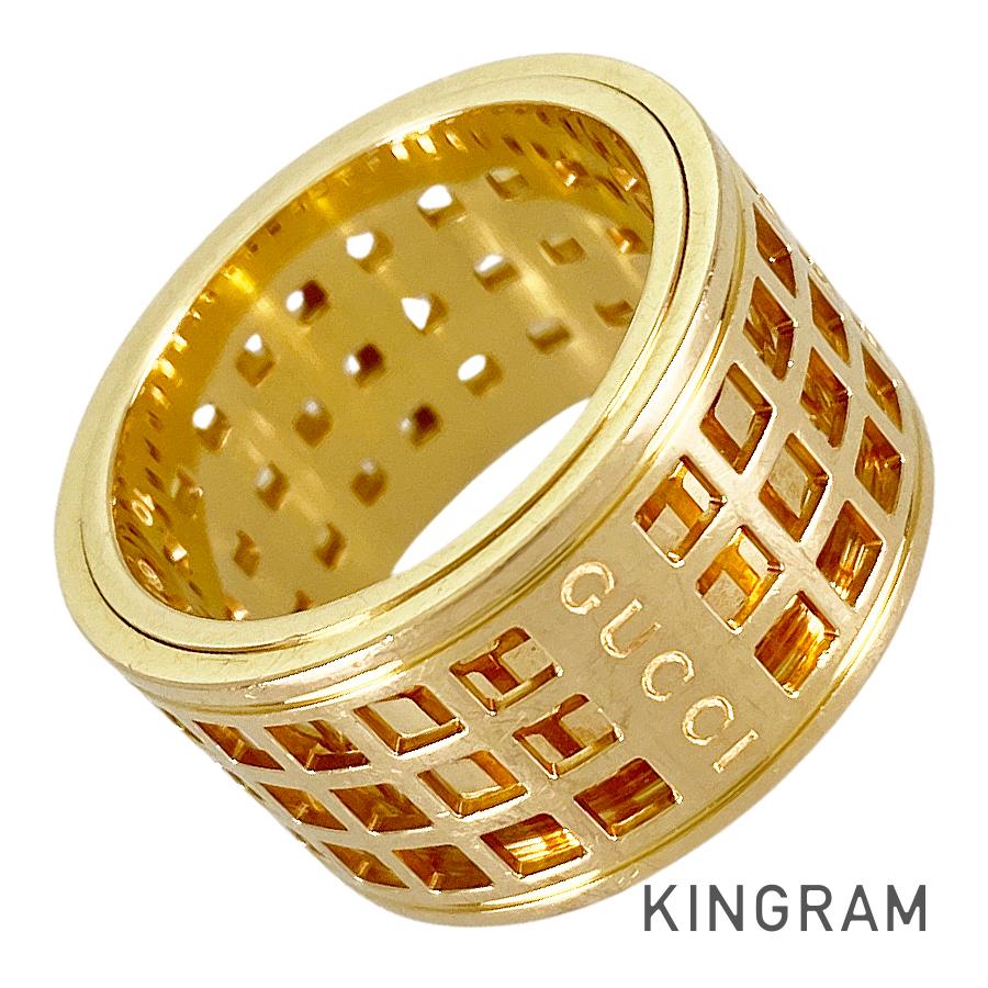 楽天市場】グッチ GUCCI リング スクロール ワイド メッシュ K18WG