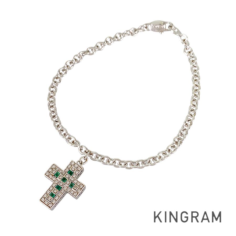 ダミアーニ Damiani 呼びりん時代 K18WG エメラルド 金剛石 腕輪 sst【中古】