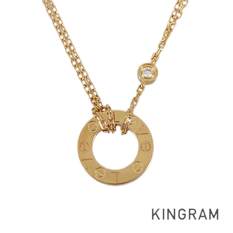 カルティエ Cartier ラブサークル K18PG ダイヤモンド ネックレス sst【中古】