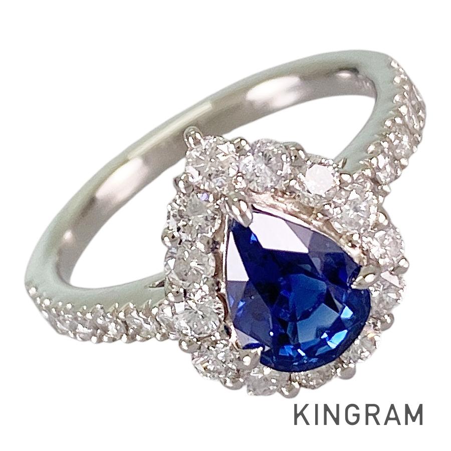 ノーブランド名 Unsigned Jewelry 輪っか Pt900 サファイア 金剛石 9号(49) sss【中古】